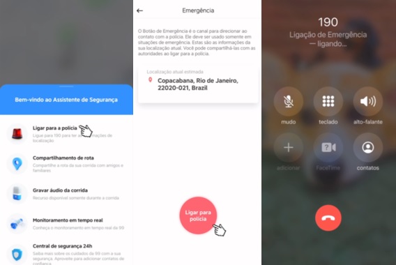 App 99 cria botão de emergência que compartilha dados da corrida com 190