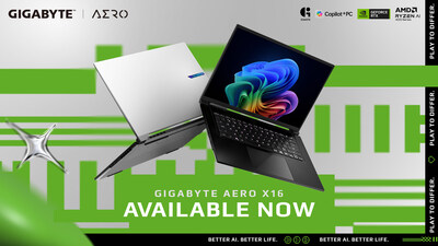 GIGABYTE anuncia que o AERO X16 já está disponível, trazendo desempenho de IA de última geração para um Copilot+ PC ultrafino