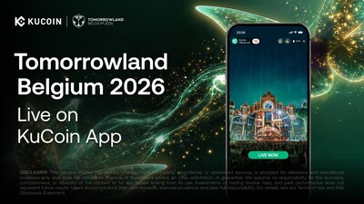 KuCoin disponibiliza transmissão ao vivo oficial do Tomorrowland Bélgica 2026 em seu aplicativo KuCoin
