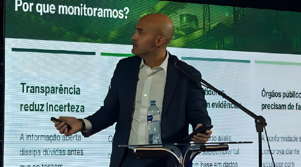 Daniel Abdo, vice-presidente da Sigma Lithium, apresenta dados de 12 meses de monitoramento ambiental em Salinas, MG