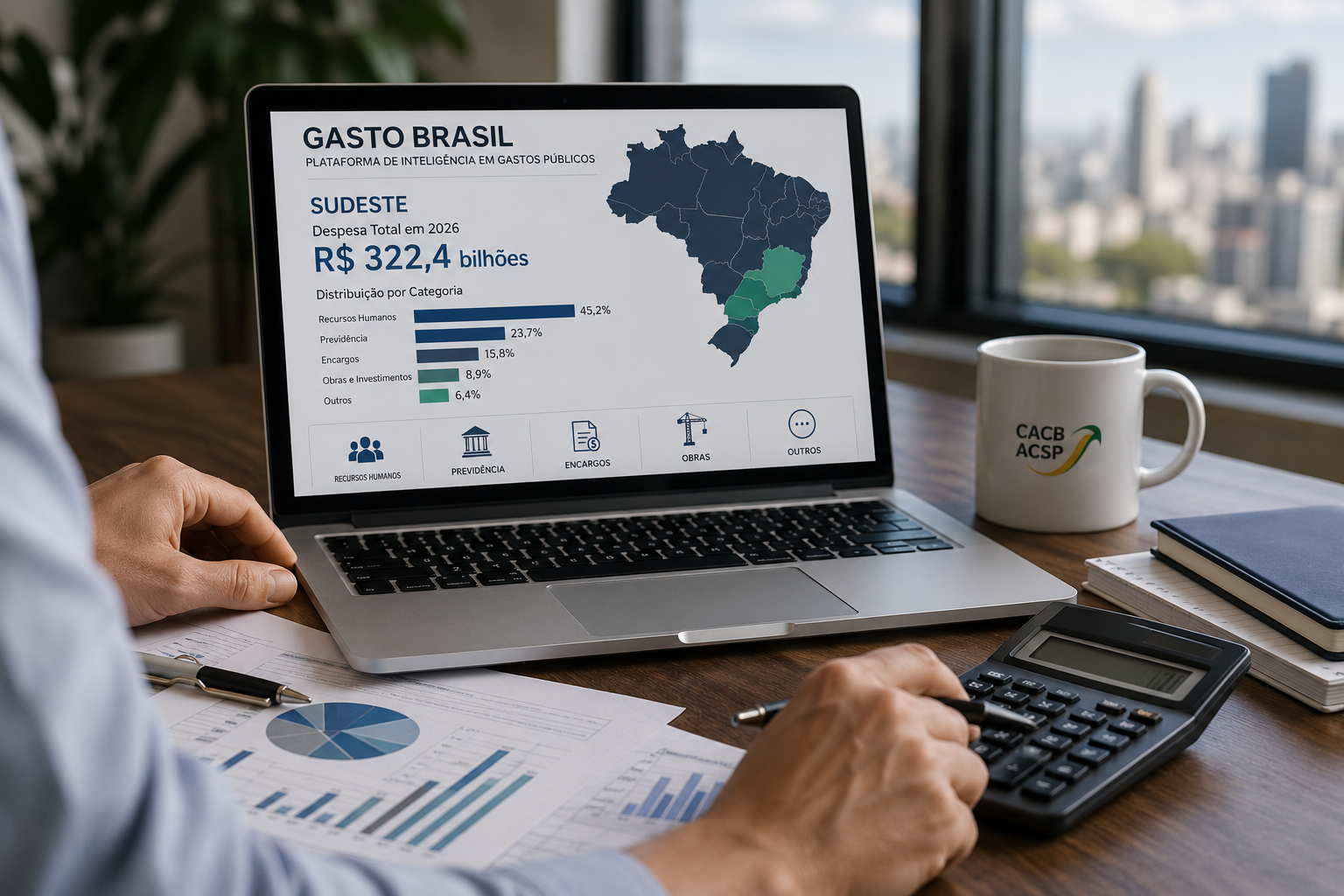 Gasto Brasil aponta despesa de R$ 322,4 bilhões no Sudeste em 2026