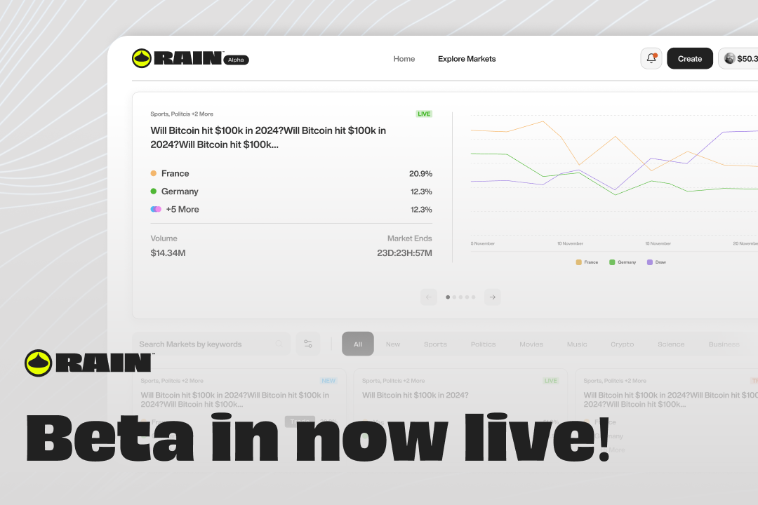 Rain Trade adota modelo descentralizado em mercados preditivos