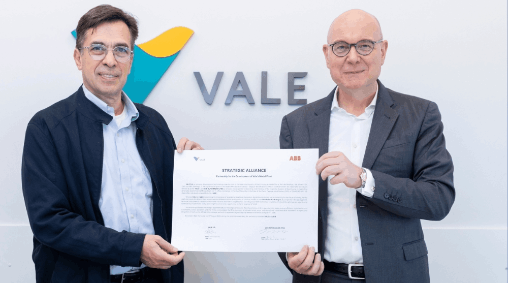 Vale e ABB ampliam parceria para levar automação e IA a operações de minério de ferro