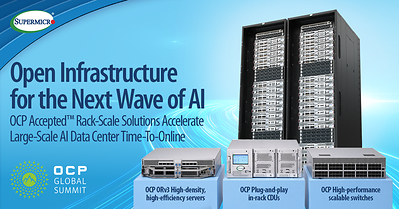 Supermicro expande seu portfólio de projetos de computação aberta integrada para acelerar as implantações de data centers de IA em escala de rack