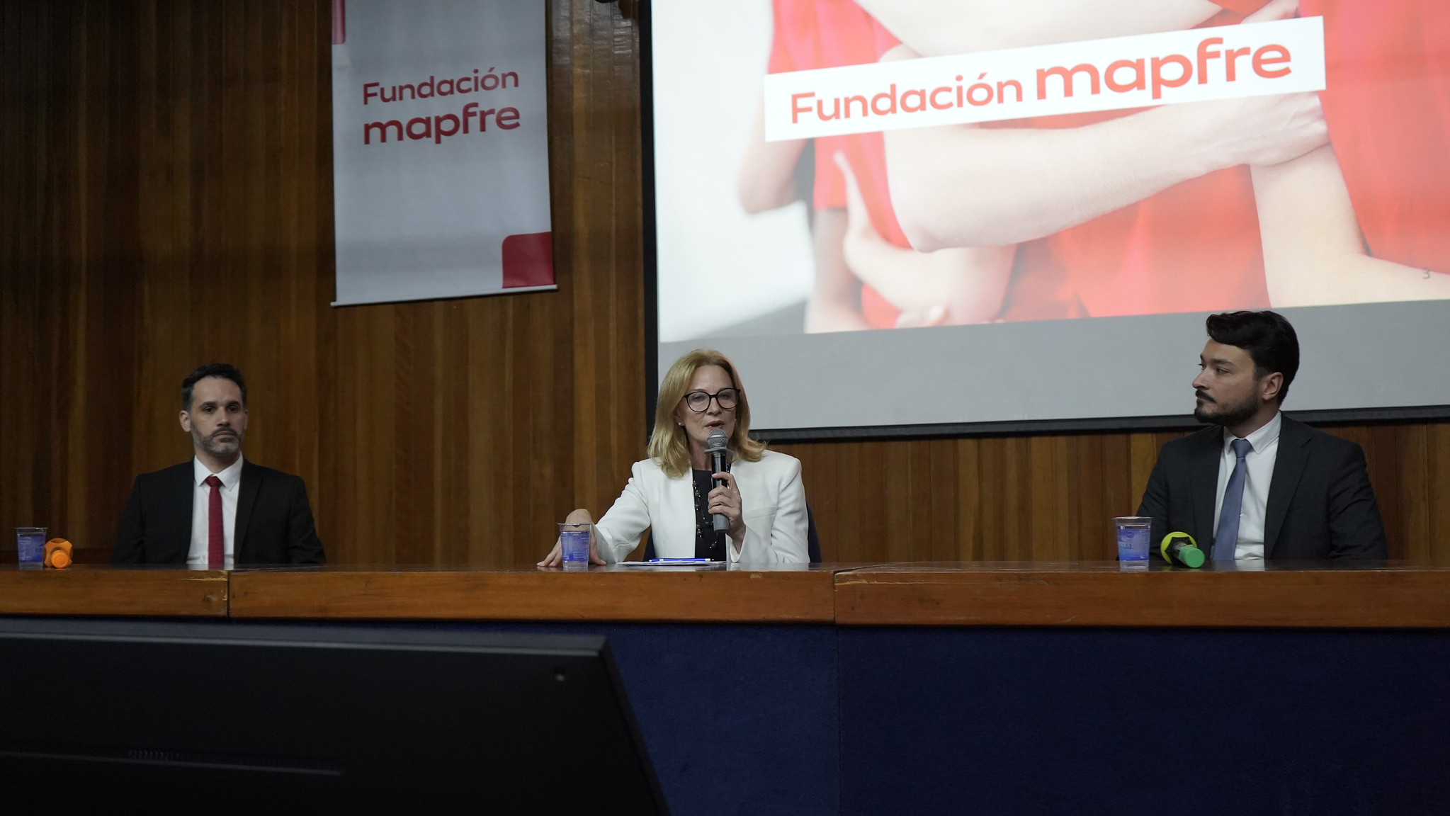 Os professores da USP e da UFPR e a coordenadora da Senatran em evento na USP